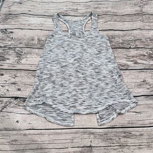 Lululemon Gray and White Fly Away With Cut Out Back Tank Top Size 6
